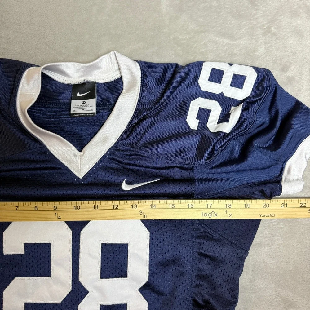 Nike Team Penn State Nittany Lion Jersey Mens Medium Navy White #28 PSU Football